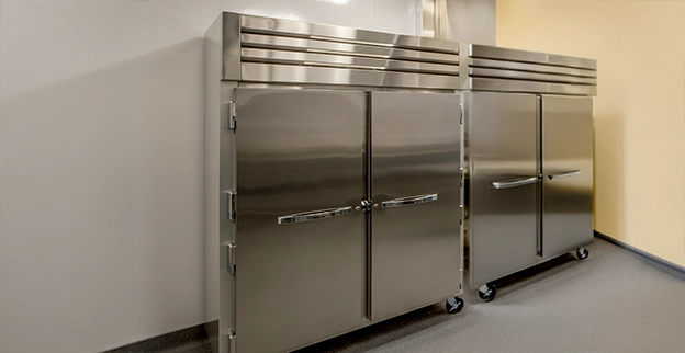 A commercial freezer.
