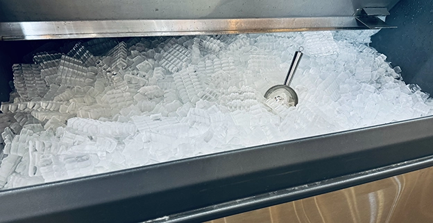 A commercial ice maker machine.