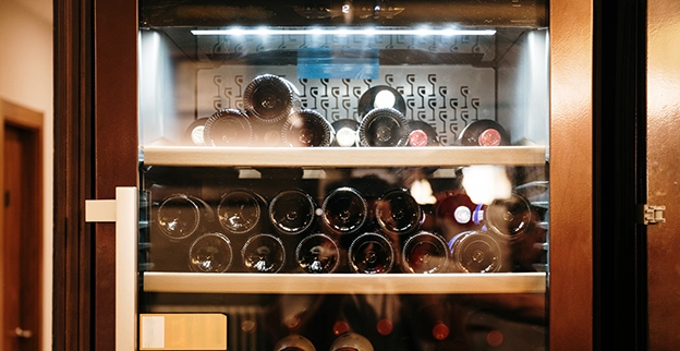 A closeup shot of wine cooler.