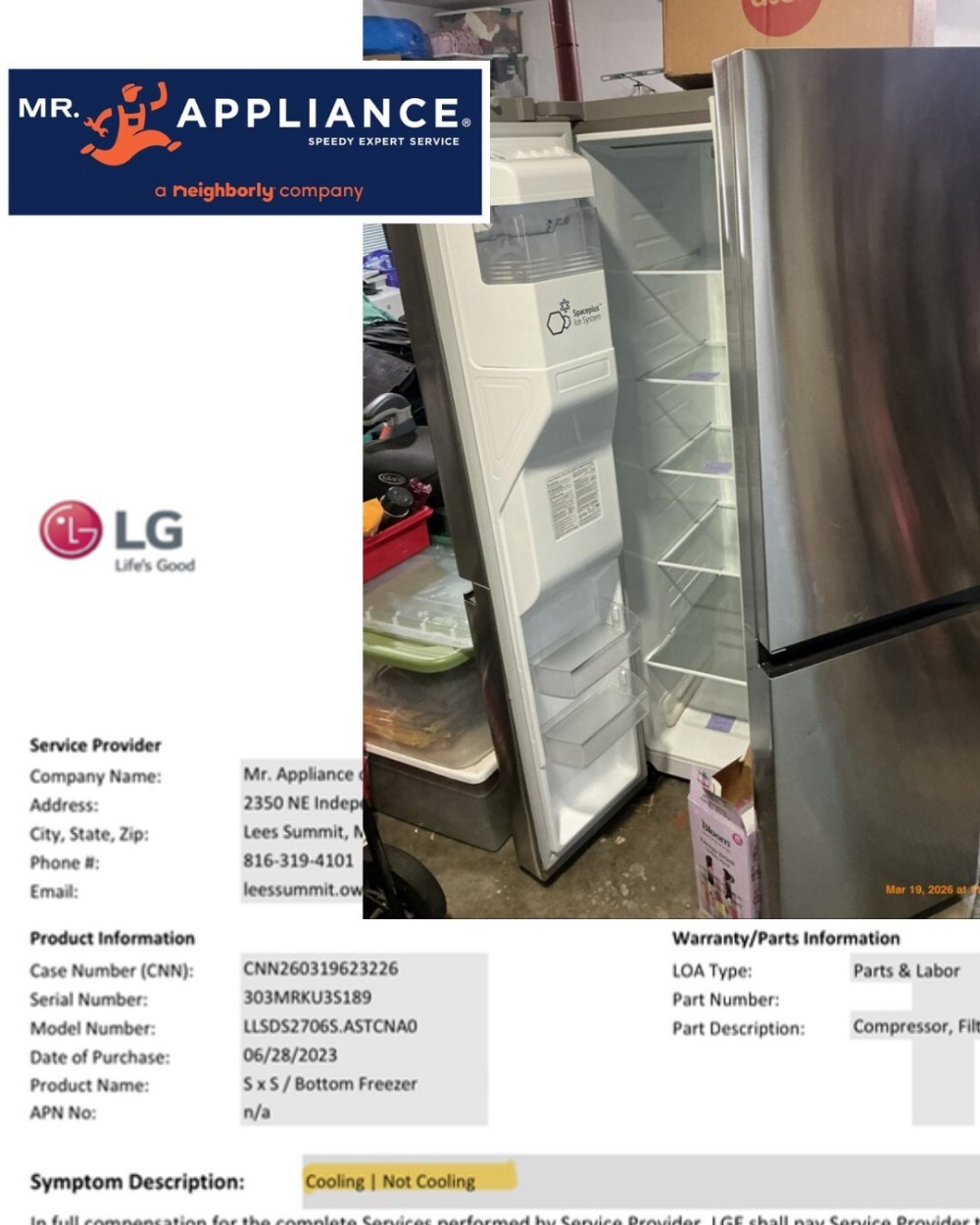LG Fridge Warranty Repair