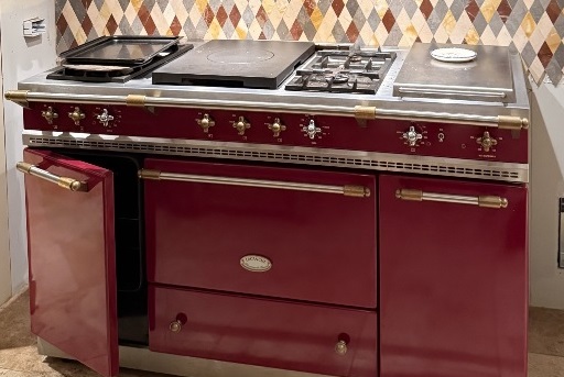 A beautiful Lacanche gas range. After our visit it is once again working great.