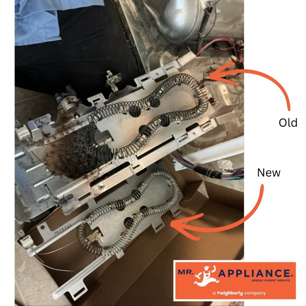 replaced dryer heating element
