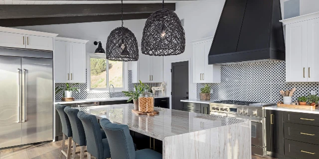 Kitchen island with appliances