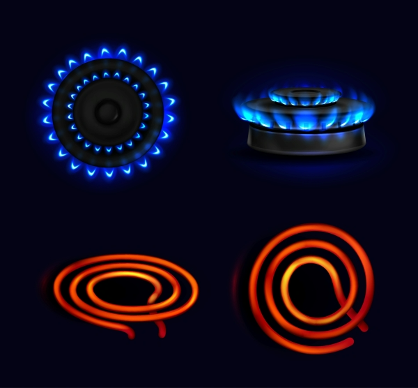 Image of gas and electric burners