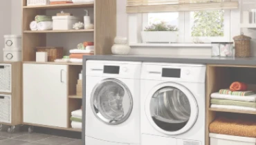 white laundry machine and dryer