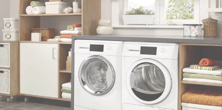 white laundry machine and dryer