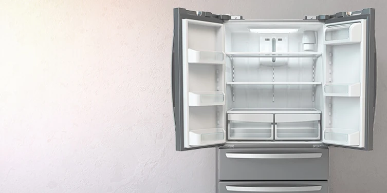 refrigerator with the doors open