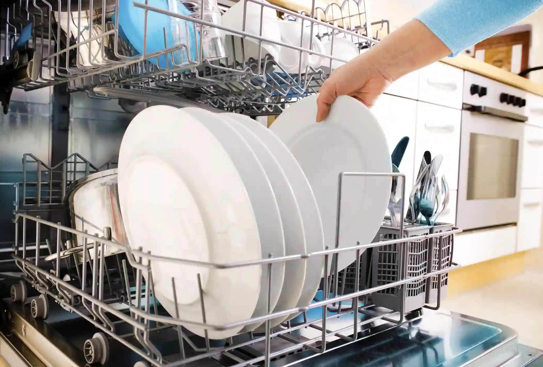 Clean dishes in dishwasher