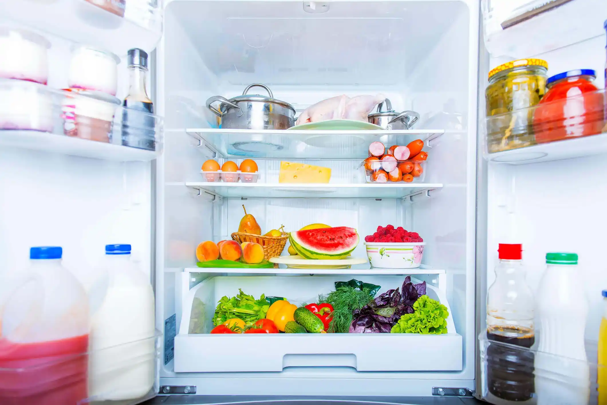 Refrigerator full of food