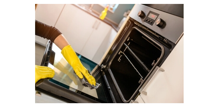 Oven window getting cleaned