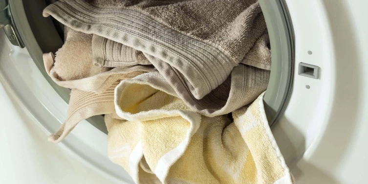 Open dryer with clean towels