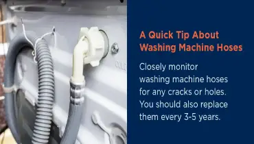 Washing machine hose attached to the back of a machine | washing-machine-hoses-quick-tip