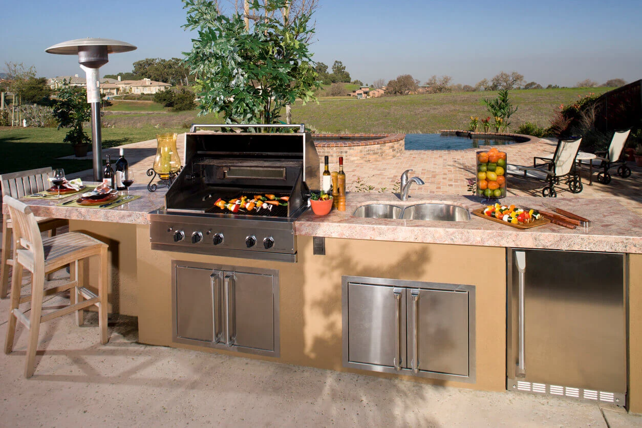 Outdoor grill and counter top