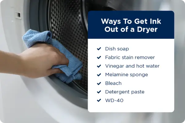  Wiping the drum of a dryer with a cloth