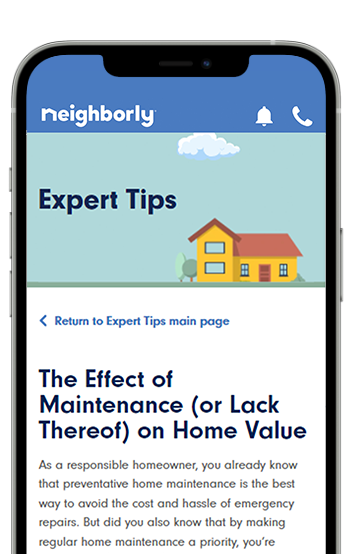 Neighborly app blog article displayed on smartphone screen.