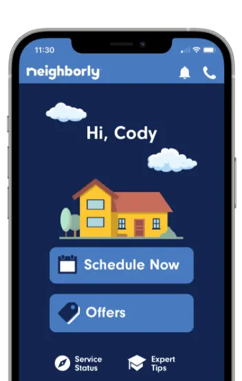 Neighborly app homepage displayed on smartphone screen.